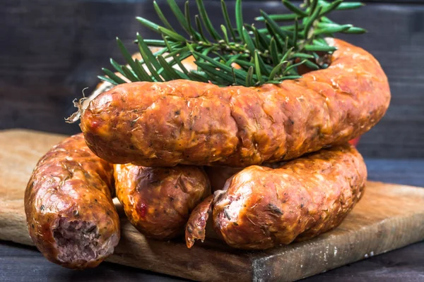 Embutidos de cerdo, carne ahumada — Foto de Stock