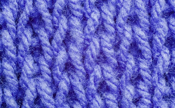 Knit woolen texture, fabric backgrounds, macro blu color — Stock Photo, Image
