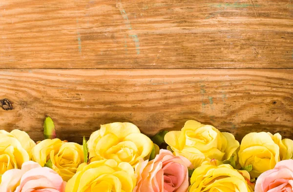 Rosor bakgrund, kvinnors dag-kort med blommor också mors dag — Stockfoto