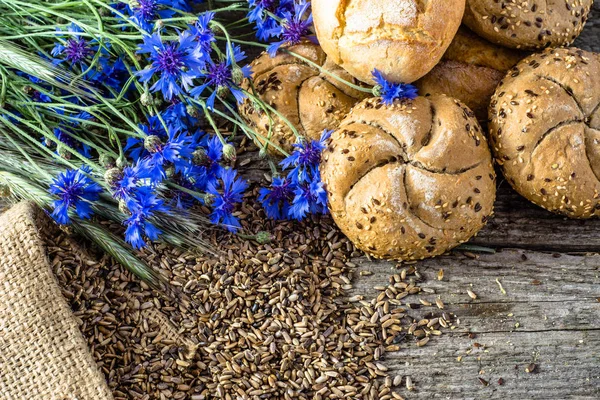 Fresh bread rolls or buns, bakery backgrounds