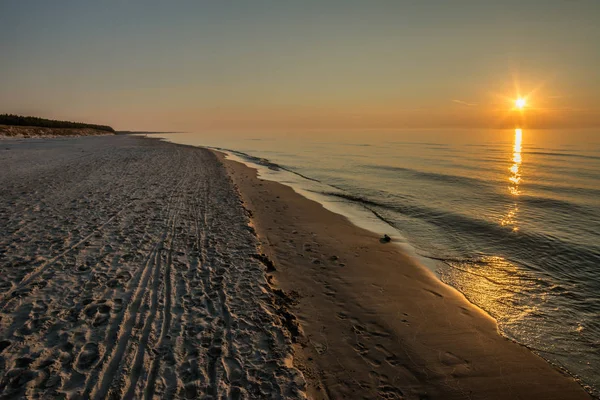 Prachtige Zonsondergang Het Strand Zomer Landschap — Stockfoto