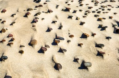 Çakıl taşları, sahilde doku, desen doğada arka plan