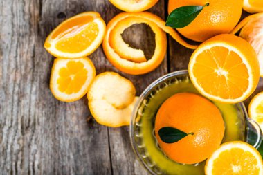 Taze portakal suyu ve portakal sıkma meyve, Tepegöz, lay düz