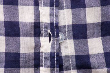 Kareli gömlek, closeup arka plan olarak yararlı fastener Tekstil doku