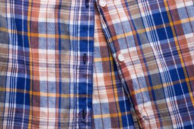 Kareli gömlek, closeup arka plan olarak yararlı fastener Tekstil doku