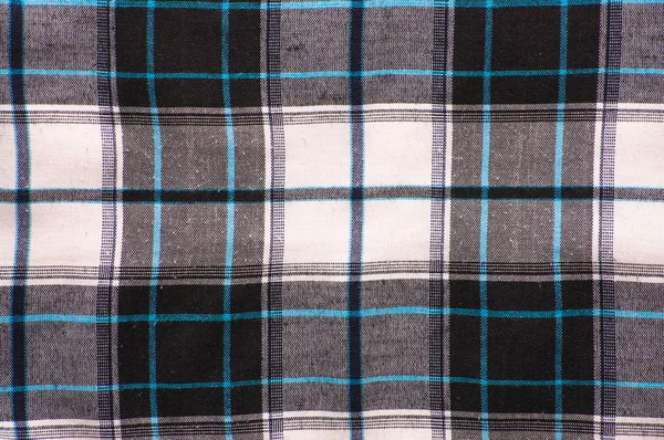 Textura têxtil branco-preto da camisa quadriculada útil como fundo — Fotografia de Stock
