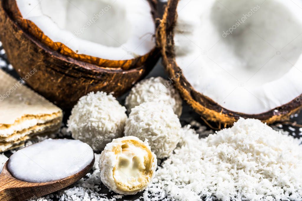Coconut products: coconut oil and coconut sweets