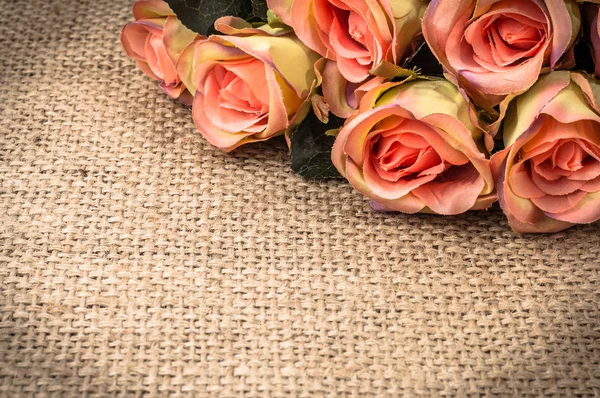 Bukiet róż na zaproszenie na ślub lub karty Walentynki, Kwiaty ramki — Zdjęcie stockowe