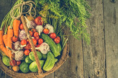 Yerel Pazar sebze, çiftlik taze Bahçe ürünler, organik gıda, vegan diyet kavramı