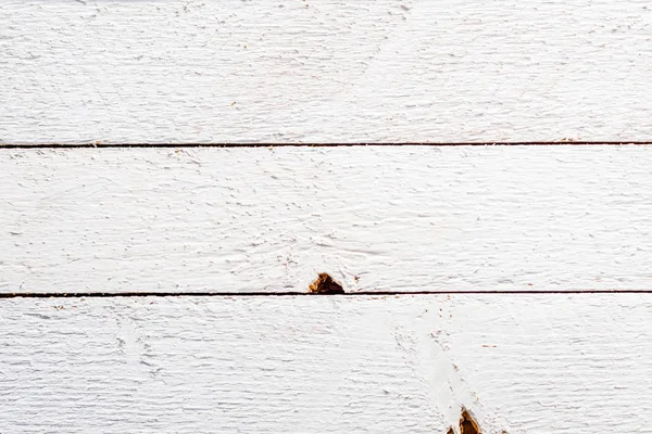 Bovenaanzicht van houten achtergrond met witte gekleurd oppervlak, houtstructuur, natuurlijke patroon — Stockfoto