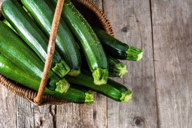 Fresh zucchini, green vegetables on local farmer market, freshly harvested courgette, summer squash clipart