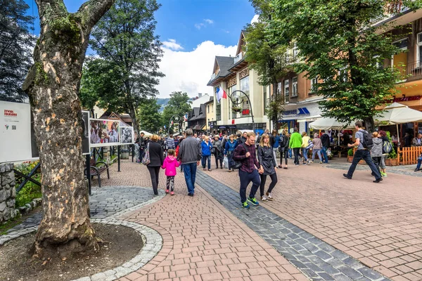 Zakopane Polonia Agosto 2016 Temporada Turística Zakopane Centro Ciudad Con —  Fotos de Stock