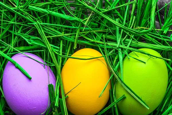 五颜六色的复活节彩蛋, 背景 — 图库照片