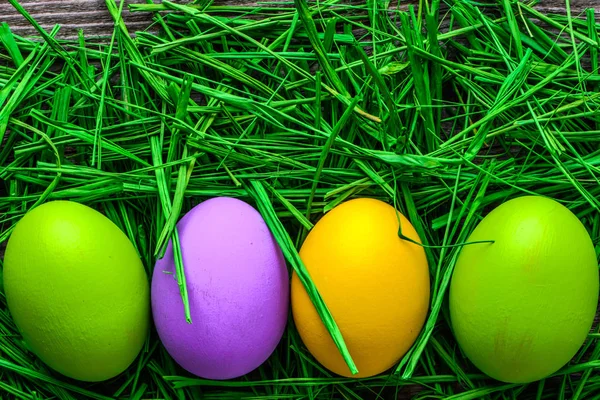 彩色彩蛋, 复活节背景 — 图库照片