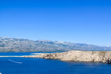 Blue lagoon of Adriatic Sea - Kvarner Bay near Pag Island, Dalmatia, Croatia