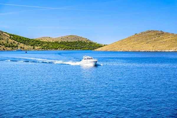 Barco Lujo Motor Yate Mar Croacia Dalmacia — Foto de Stock