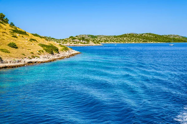 Paisagem Mediterrânica Com Mar Ilhas Croácia Conceito Viagem Férias — Fotografia de Stock