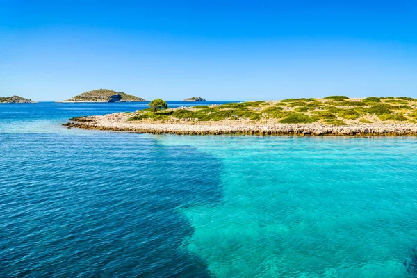 Vista Panorâmica Lagoa Mediterrânea Com Água Azul Turquesa Mar Adriático — Fotografia de Stock