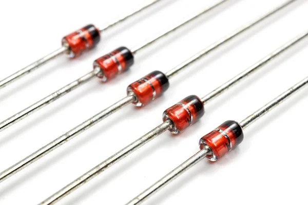 Closeup set zener-diode op een witte achtergrond — Stockfoto