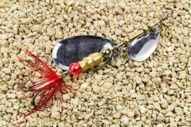 Kayalık zemin zemin üzerine yırtıcı balık yakalamak için metal spinner