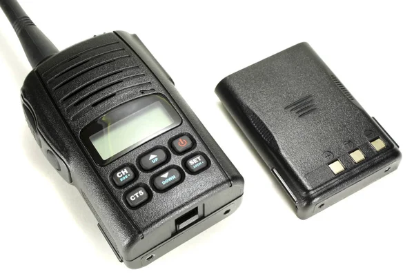 Portable walkie-talkie with back-up battery isolated on a white background — Stock Photo, Image