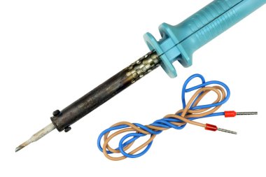 Beyaz arka plan üzerinde izole elektrik havya