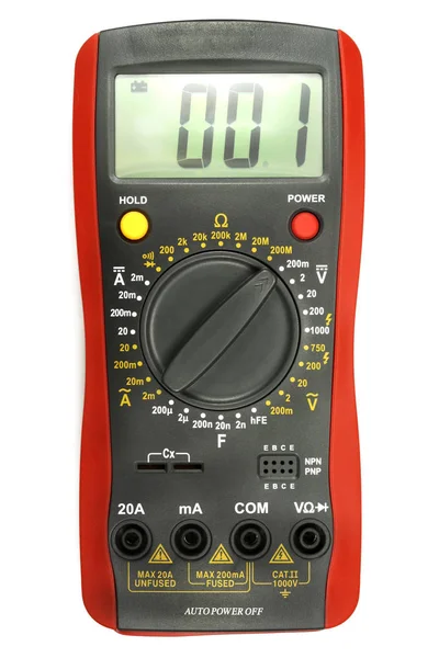 Digitalmultimeter isoliert auf weißem Hintergrund — Stockfoto