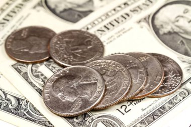 Paralar ABD Doları banknot yalan. Ön planda odaklanmak