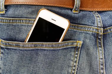 Kot closeup arka cebinde Smartphone