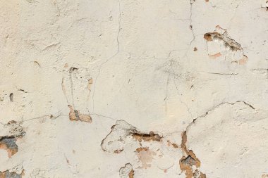 Çizikler ve zararlar ile pembe beton duvar. Arka plan