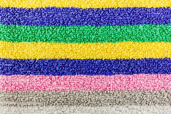 Texture Terry Cloth Multi Colored Stripes Natural Fabric Background — Stock Photo, Image