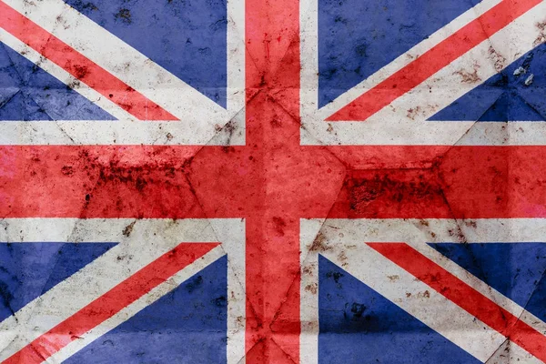 Флаг Великобритании, раскрашенный на обветшалой бетонной стене — стоковое фото