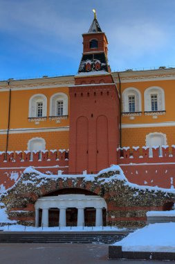 Pavilion-Grotto orta Arsenal kule Moskova Kremlin yakınındaki Harabeleri