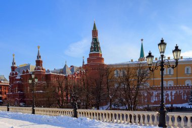 Moskova Kremlin ve devlet Tarih Müzesi modacı kare üzerinden görünümü