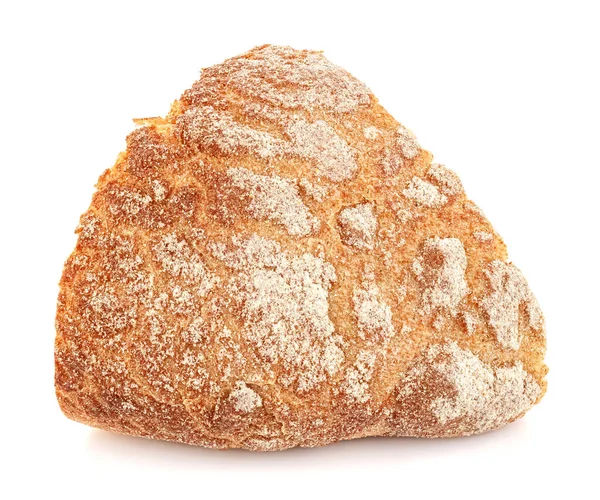 Segment Žitného Chleba Izolovaného Bílém Pozadí Odrazem Lesklém Povrchu — Stock fotografie