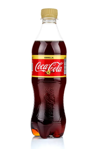 Moscow Russia March 2020 Coca Cola Transparent Plastic Bottle Vanilla — Stock Photo, Image