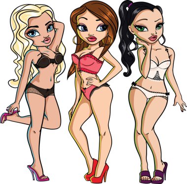 erotik beyaz atlı sarışın, esmer, kahverengi saçlı kız iç çamaşırı