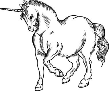 Tek boynuzlu at eski dünya tarzı