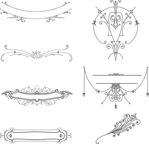 Коллекция декоративных элементов на прозрачном белом фоне — стоковый вектор
