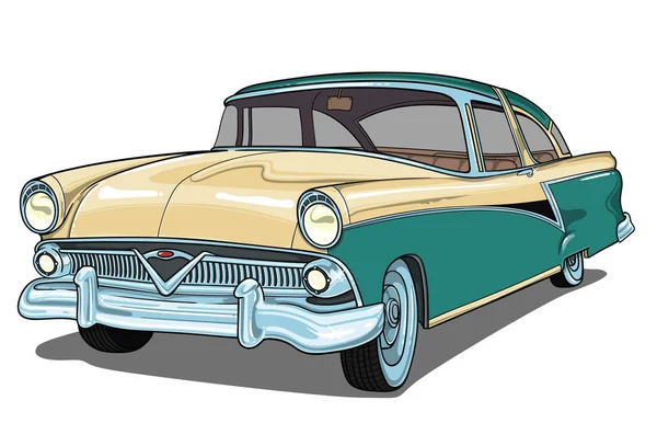 Meteor 1955 retro vintage vector car — Stock Vector