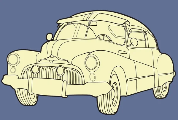 Coche vector vintage retro — Vector de stock