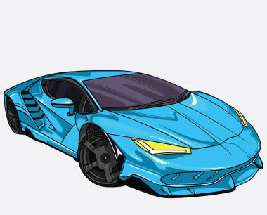 lamborghini araba beyaz arka plan üzerinde ayrı vektör Illustration. Düzenlenebilir vektör dosyası. 