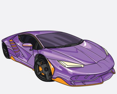lamborghini araba beyaz arka plan üzerinde ayrı vektör Illustration. Düzenlenebilir vektör dosyası. 