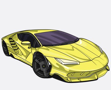 lamborghini araba beyaz arka plan üzerinde ayrı vektör Illustration. Düzenlenebilir vektör dosyası. 