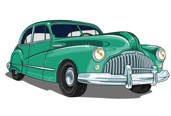 Retro vintage vektör araba . Beyaz arka planda saydam. Profilimin içinde büyük otomobiller.