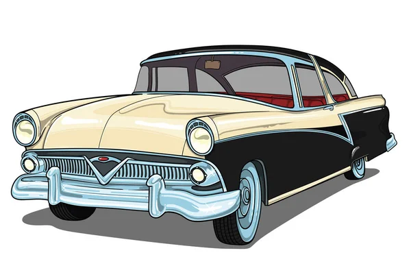 Retro vintage vektör araba . Beyaz arka planda saydam. Profilimin içinde büyük otomobiller.