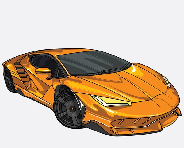 Vektorové ilustrace lamborghini auto samostatné na bílém pozadí. Upravitelný vektorový soubor. — Stockový vektor