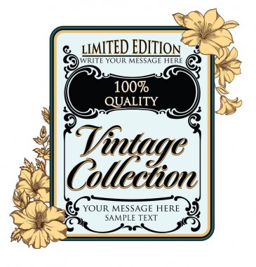 Çizgi stili elle Vintage retro vektör çerçeve çiçek açan çiçekler beyaz arka plan üzerinde izole boğulmak. Benzersiz ve otantik antika tasarımı etiket. Ayrıntılı el çekilmiş satır sanat çizim çiçek 