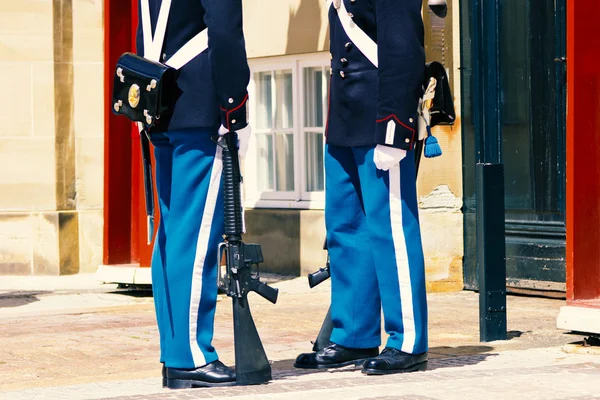 Muhafızları, Amalienborg palace, Danimarka değiştirme — Stok fotoğraf