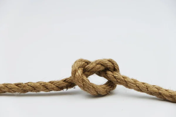 Вузол Мотузки Мотузка Білому Тлі Ізольований — стокове фото